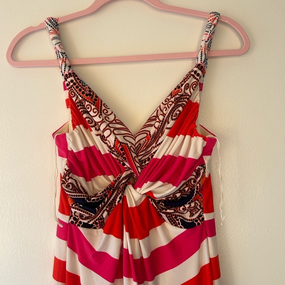 Kelly Diane Elegant orange and white Maxi Dress - Picture 4 of 13